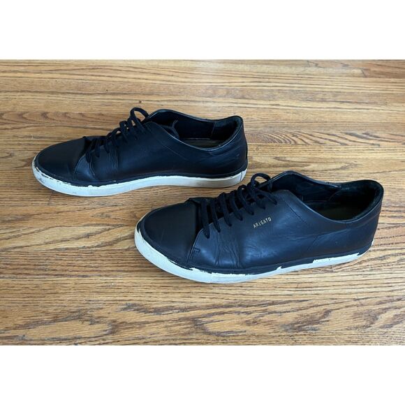 AXEL ARIGATO Black Leather Lace Up Distressed Loafer Sneaker Shoes Mens Size 12 - Picture 6 of 8